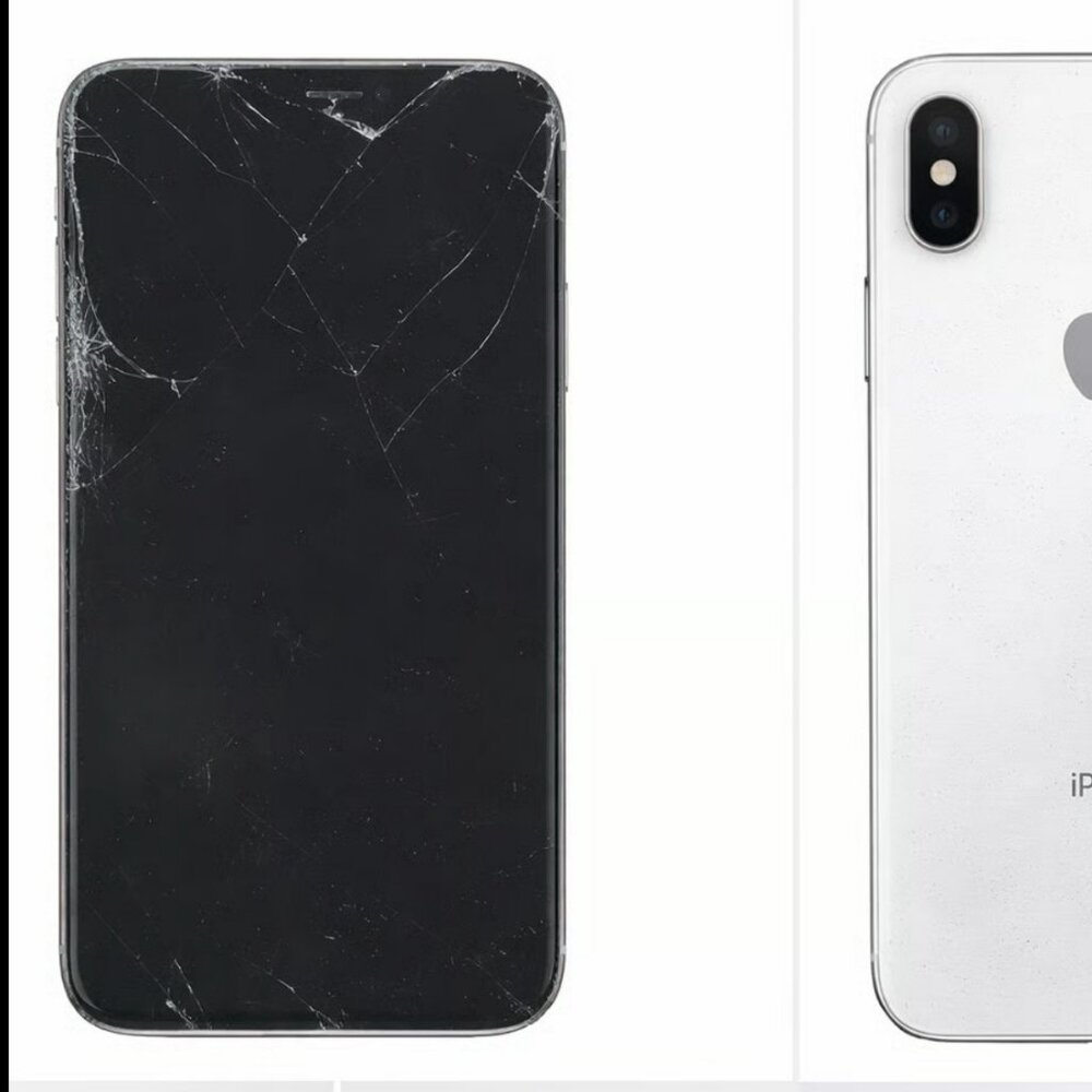 Apple iPhone XS Max 256GB Silver Unlocked Cracked Screen Fully Functional, #19а